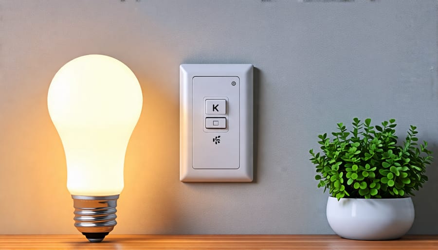 Representation of an LED-compatible dimmer switch and bulb