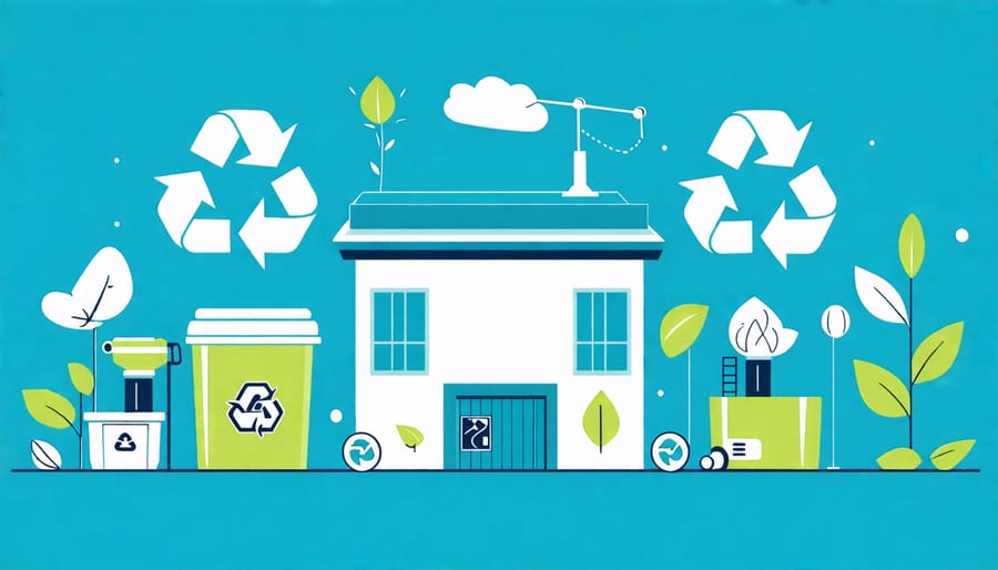 Diagram showing the LED recycling cycle and its positive environmental impact